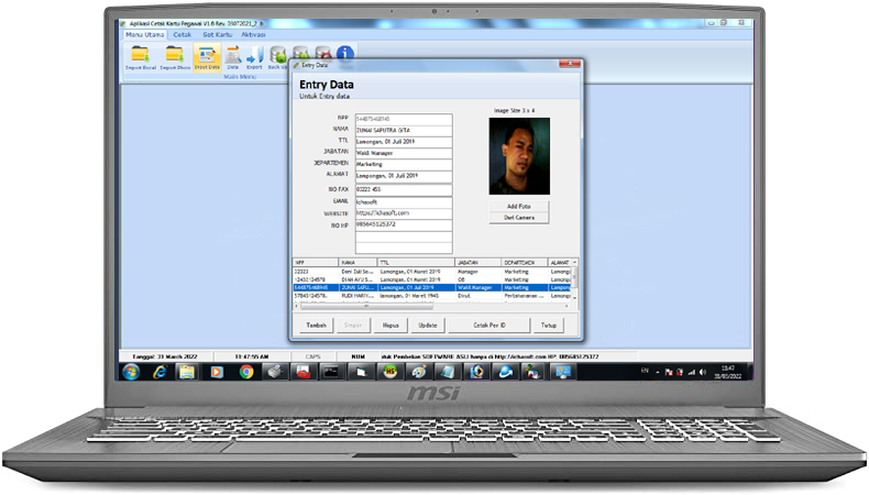 Software Kartu Anggota | Member Card