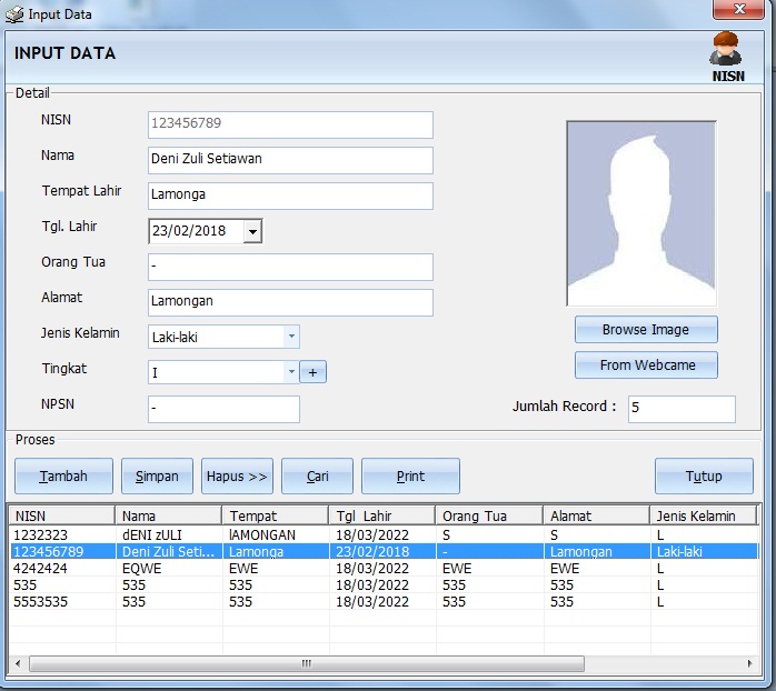Input data NISN