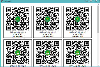 label atau stiker inventaris