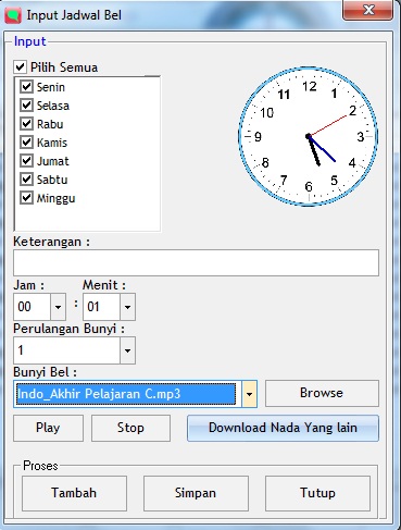 Aplikasi bel sekolah