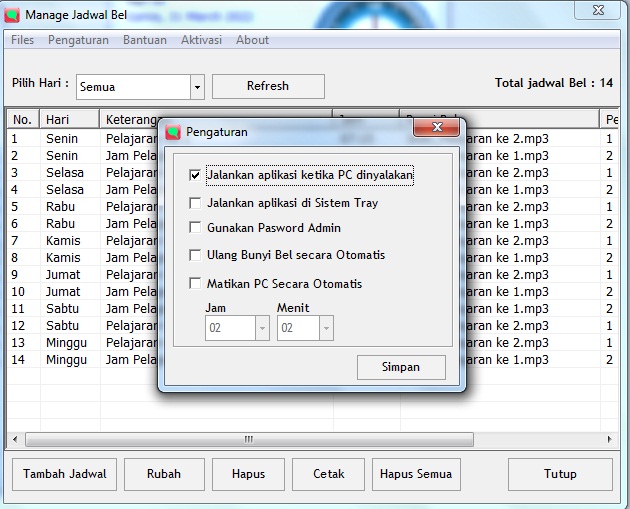 Seting Bel Sekolah