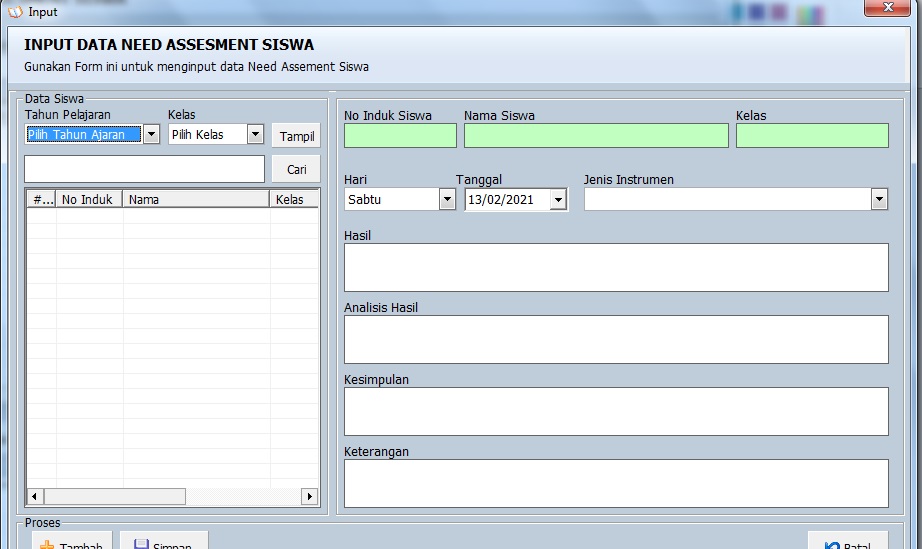 Software BK data Need Assesment